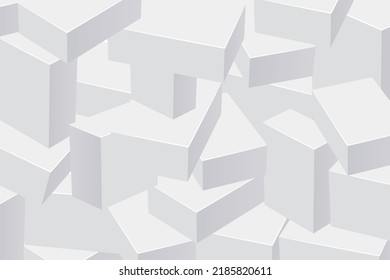 Weiße Schachteln auf abstraktem Hintergrund. 3D-Darstellung, isometrische Projektion.