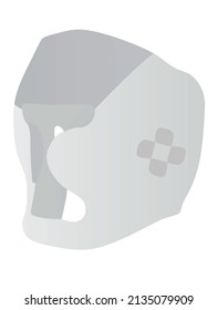 White boxing helmet. vector illustration