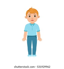 Niño Blanco De Pie, Parte De Etapas De Crecimiento Con Niños De Diferentes Edades