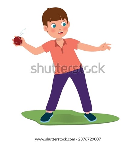 white boy throwing a ball illustration
