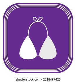 white bra icon vector image with purple background