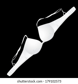 White bra on a black background
