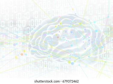 White Brain Abstract Digital Background