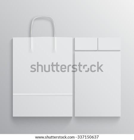 White branding elements on white background. Mockup