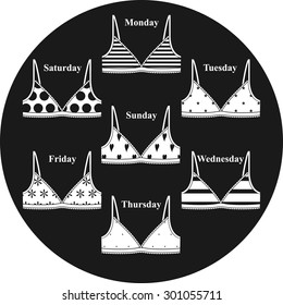 White bras on every day. Vector