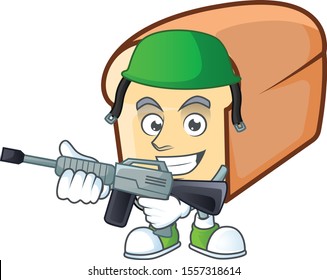 White bread of cartoon with army mascot.