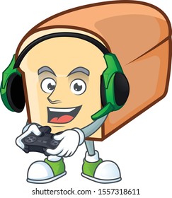 White bread of cartoon with bring gaming mascot.