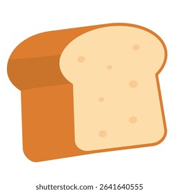 White bread cartoon vector icon flat illustration, bread clip art, clip art of bread, plain bread vector image