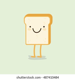 white bread cartoon vector illustration