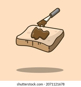 white bread and chocolate jam illustration 