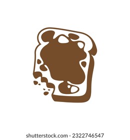 white bread with chocolate that has been bitten logo vector