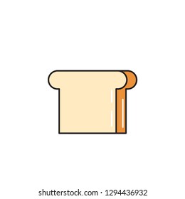 White bread color line icon. breakfast food vector illustration. Editable Stroke. simple design symbol