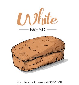 White bread drawing. Sketch style. Vector.