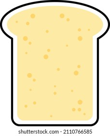 white bread flat icon for lement illustration