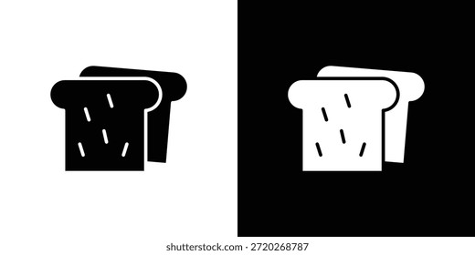 Icono de pan blanco. Icono de diseño plano simple en blanco y negro