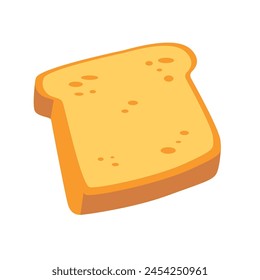 White bread icon, flat design vector illustration, traditional classic bread image 