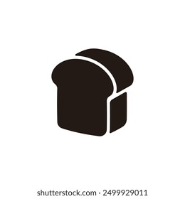 White bread icon. Flat silhouette version.