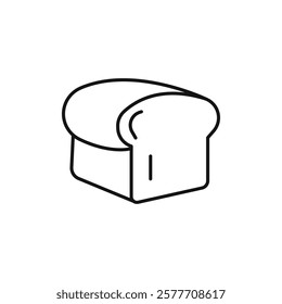 White bread icon Flat simple outline