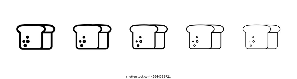 White bread icon graphic set. trendy stroke line style