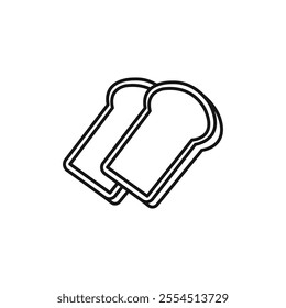 White bread icon Isolated flat vector in outline