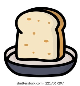 white bread icon outline color style