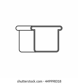 White bread icon in outline style isolated vector illustration