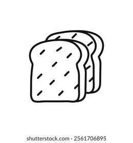 White bread icon Simple thin line flat symbol