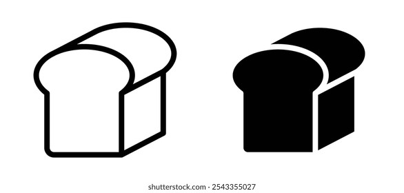 White bread icon symbol collection on white background.