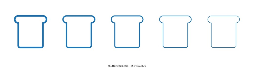 White bread icon Symbol collection thin outline set