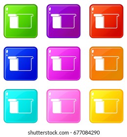 White bread icons of 9 color set isolated vector illustration
