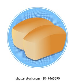 White bread. Bread icons. Vector illustration.