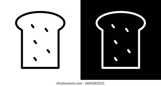 White bread icons vectors set in stroke line style.
