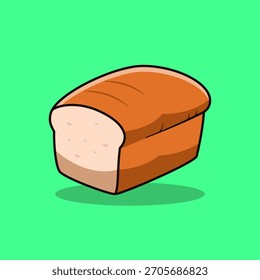 White Bread Illustration. Delicious White Bread Icon Vector