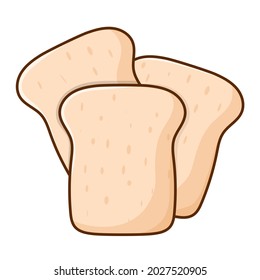 White bread illustration simple vector. sliced bakery brown isolated vector food