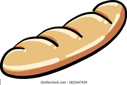 White bread, illustration, vector on white background