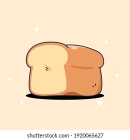 white bread illustration,tasty food, vector illustration isolated.