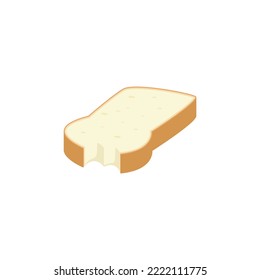 White bread isolated vector graphics