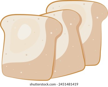 Tarjeta de arte de elemento gráfico de ilustración de pan tostado de pan blanco