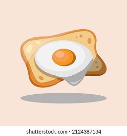 White Bread and sunny side up Illustration Bread Stock Vector