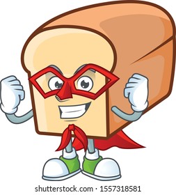 White bread with super hero cartoon character shape.