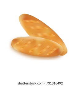 White bread. Tasty loaf. Vector illustration for your design.