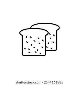White Bread thin line vector icon.