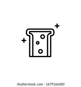 white bread toast icon flat line. vector illustration