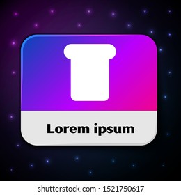 White Bread toast for sandwich piece of roasted crouton icon isolated on black background. Lunch, dinner, breakfast snack. Rectangle color button. Vector Illustration
