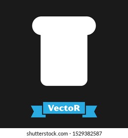 White Bread toast for sandwich piece of roasted crouton icon isolated on black background. Lunch, dinner, breakfast snack.  Vector Illustration