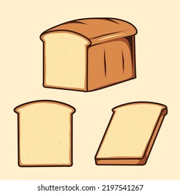 white bread vector design set