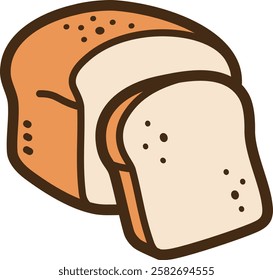 White bread vector doodle illustration and graphic