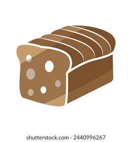 white bread vector icon on transparent background