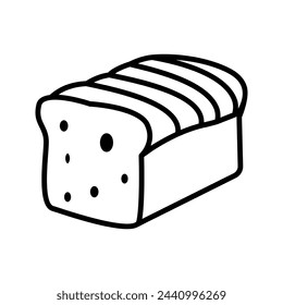 white bread vector icon on transparent background