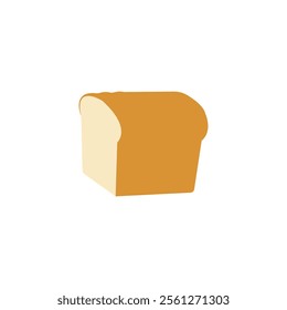 White Bread Vector Illustration, Bakery Food Icon, Classic White Bread Loaf, Freshly Baked, Healthy and Delicious, Crispy Crust, Morning Breakfast, Traditional Bakery Food Design for Culinary Delight